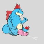  after_masturbation anthro big_penis cum cum_on_ground erection feraligatr huge_penis kneeling knot looking_at_viewer male nintendo nude penis pok&eacute;mon serex sketch slightly_chubby solo video_games 