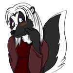  anthro blush clothing dress foxyruby invalid_color mammal mistress skunk sticker telegram twillight 