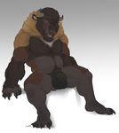  anthro balls bear bison bovine buffalo explicital grizzly_bear hybrid male mammal muscular nipples penis pubes solo 