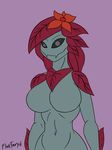  alien breasts female flaktaryd flora_fauna floran flower foliage humanoid leaves plant portrait solo starbound video_games zainia 