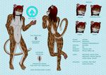  2017 achari anthro ashnu ashnurazg blush brown_fur clitoris collar cuntboy ear_piercing english_text fangs feline fur genital_piercing hair hybrid intersex mammal model_sheet navel navel_piercing nipples nude open_mouth orange_eyes piercing pink_nose pussy red_hair saber-toothed_cat sabertooth_(disambiguation) simple_background text 