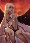  :d absurdres altera_(fate) breasts commentary_request fangs fate/extella fate/extra fate/grand_order fate_(series) highres long_hair looking_at_viewer medium_breasts moon navel open_mouth red_eyes red_moon smile tan v-shaped_eyebrows veil yu_shu_black_joker 