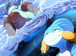  anthro fishing fizz_(lol) league_of_legends low-angle_view male mudkip nintendo pok&eacute;mon riot_games roy_arashi scalie tentacle_hair tentacles tongue tongue_out video_games 