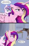  2017 comic daughter english_text equine feathered_wings feathers female feral flurry_heart_(mlp) friendship_is_magic group hair hi_res horn horse inside mammal mother mother_and_daughter multicolored_hair my_little_pony parent pink_feathers princess_cadance_(mlp) silfoe table text winged_unicorn wings 