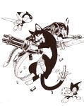  2010 afd-yred cyborg_kuro_chan domestic_cat fangs felid feline felis mammal melee_weapon open_mouth pawpads sword weapon whiskers 