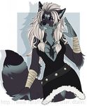  anthro bandage breasts canine clothed clothing dtalvi female fur hair looking_at_viewer mammal smile solo 