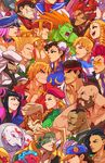  6+girls alex_(street_fighter) asymmetrical_hair belt_collar beret blanka cammy_white charlie_nash chest_hair chun-li cody_travers commentary crimson_viper dark_skin dudley edwin_huang effie everyone evil_smile eye_contact eyepatch facial_hair final_fight gouki guile hakan han_juri hat head_out_of_frame headband hibiki_dan highres kanzuki_karin kasugano_sakura keffiyeh ken_masters laura_matsuda looking_at_another marvel_vs._capcom mask mohawk multiple_boys multiple_girls mustache necro_(street_fighter) poison_(final_fight) q_(street_fighter) rainbow_mika rashid_(street_fighter) ryuu_(street_fighter) scar smile street_fighter street_fighter_ii_(series) street_fighter_iii_(series) street_fighter_iv_(series) street_fighter_v street_fighter_zero_(series) tattoo turban vega yang_lee zangief 