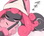  9999gpera black_skin clefairy doll female hair nintendo pink_hair pok&eacute;mon sleeping tapu_lele video_games 