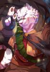  2017 anthro big_muscles clothed clothing feline fur grimoire_of_zero looking_at_viewer male mammal mercenary mercenary_(character) muscular muscular_male paws smile solo teeth tiger white_fur アラスカニヤ 