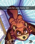  anthro black_nose brown_eyes brown_fur brown_hair butt fur grin hair inner_ear_fluff looking_at_viewer looking_up male mammal nude rinzy short_hair shower slightly_chubby smile smirk snapchat solo suggestive tanuki water wet 
