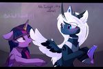  black_bars blue_eyes blush dildo duo english_text equine feathered_wings feathers female feral friendship_is_magic fur hair hooves horn magnaluna mammal my_little_pony princess_luna_(mlp) purple_eyes purple_feathers purple_fur purple_hair sex_toy text twilight_sparkle_(mlp) white_feathers white_hair winged_unicorn wings 
