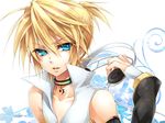  artist_request bare_shoulders blonde_hair blue_eyes detached_sleeves headphones kagamine_len kagamine_len_(append) looking_at_viewer male_focus solo source_request vocaloid vocaloid_append 