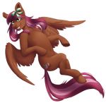  alpha_channel brown_feathers brown_fur cutie_mark equine fan_character feathered_wings feathers female feral fur green_eyes hooves mammal my_little_pony navel nude pegasus silentwulv simple_background smile transparent_background wings 