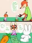  2017 4_fingers anthro canine clothed clothing comic cub dialogue disney duo english_text father fox fur heterochromia hybrid male mammal necktie nick_wilde orange_fur parent skeletonguys-and-ragdolls speech_bubble text violet_(zootopia) young zootopia 