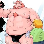  anthro chernobog clothing facial_hair horn human male male/male mammal musclechub simple_background tokyo_afterschool_summoners totemoii_029 tuft underwear white_background 