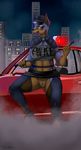  anthro big_breasts bigbreast breasts canine car clothed clothing doberman dog female fog legwear mammal micro_tong night:patrol photoshop pinup police pose stockings thespicypaprika vehicle 