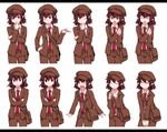  1girl 3: :d :| ^_^ bad_id bad_pixiv_id bag blazer blush_stickers brown_hair brown_hat brown_jacket brown_shorts cabbie_hat closed_eyes closed_mouth cocked_eyebrow collared_shirt cross_eyed crossed_arms d: expressions fingers_together flat_chest forbidden_scrollery hammer_(sunset_beach) hand_gesture hands_clasped hat jacket letterboxed narrowed_eyes necktie no_wings o_o open_mouth own_hands_together pointy_ears shameimaru_aya shirt short_hair shorts shoulder_bag smile surprised sweat thinking tie_clip touhou v_arms wide-eyed 