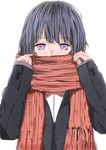  absurdres blush borrowed_character bow covering_mouth highres kuzu_no_honkai scarf school_uniform short_hair solo tears yaeba_(uw76akstn) yasuraoka_hanabi 