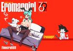  1girl :p aftersex animal_ears bare_shoulders bed black_legwear blue_eyes blue_hair blush bow bowtie breasts breath bulma bunny_ears bunnysuit censored cigar cum cum_in_pussy dragon_ball highres indoors isako_rokurou large_breasts long_hair looking_at_viewer mosaic_censoring nipples object_on_head oolong panties panties_on_head pantyhose pig pillow pussy sitting smoking son_gokuu spread_legs tissue_box tongue tongue_out torn_clothes torn_pantyhose underwear used_tissue 