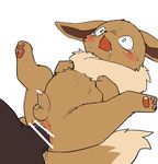  2017 anal anthro anthro_on_feral bestiality big_penis blush brown_fur cub cum drooling eevee feral fur male male/male manmosu_marimo moan nintendo nude open_mouth pawpads penis penis_size_difference pok&eacute;mon saliva small_penis sweat tears video_games young 
