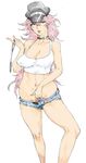  artist_request capcom cuffs final_fight handcuffs hat highres hot_pants kyura9een kyura_(kyura9een) pink_hair poison poison_(final_fight) short_shorts shorts 