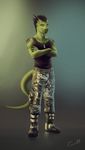  5_fingers anthro cereus93 clothed clothing green_eyes green_skin lizard reptile scalie simpel_background solo standing 