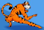  anthro balls butt feline frosted_flakes fur guinoodle male mammal nude simple_background smile solo tiger tony_the_tiger 