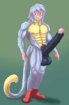  2019 abs anthro anthrofied balls biceps big_penis black_eyes blue_fur boots boots_(character) clothing dgemporium digital_media_(artwork) dipstick_tail dora_the_explorer erection footwear fur hi_res huge_muscles huge_penis humanoid_penis looking_at_viewer male mammal monkey multicolored_tail muscular muscular_male nipples nude pecs penis pink_skin primate simple_background smile smirk solo standing thick_penis vein veiny_penis yellow_fur 