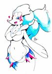  blush breasts female hair long_hair mammal marine nintendo pink_nose pinniped pok&eacute;mon primarina smile solo video_games 