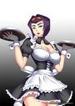  alternate_costume apron black_background black_dress black_ribbon breasts cleavage cowboy_bebop cowboy_shot dress enmaided faye_valentine frilled_apron frilled_dress frills gradient gradient_background green_eyes grey_background hairband hands_up haryudanto large_breasts lipstick looking_at_viewer maid maid_apron makeup open_mouth patreon_username puffy_short_sleeves puffy_sleeves red_lipstick ribbon short_dress short_hair short_sleeves solo teeth thighs waist_apron watermark web_address white_background wrist_cuffs 