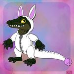  alligator anthro chibi claws clothed clothing cosplay crocodilian fangs invalid_tag looking_at_viewer male punishedkom reptile scalie smile solo standing teeth 