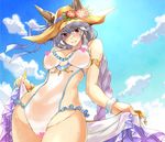  abo_(hechouchou) animal_ears armlet blue_ribbon blush bracelet braid breasts brown_eyes cat_ears censored cloud cloudy_sky commentary_request day ears_through_headwear erune eyebrows_visible_through_hair flower_ornament frilled_swimsuit frills granblue_fantasy hair_between_eyes hair_tubes hat heart heart_censor heles hips jewelry large_breasts long_hair looking_at_viewer outdoors parted_lips ribbon sarong sarong_lift see-through sidelocks silver_hair single_braid sky smile solo straw_hat sun_hat swimsuit thighs very_long_hair wet wet_clothes 
