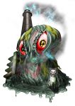  alien cat giant_monster godzilla_(series) hedorah kaijuu looking_at_viewer monster red_eyes slime smoke smokestack 