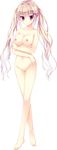  absurdres barefoot blonde_hair blush bow breasts collarbone full_body hair_bow highres hiiragi_mio kimishima_ao koi_suru_kimochi_no_kasanekata large_breasts long_hair nipples nude official_art pink_eyes smile solo transparent_background twintails 