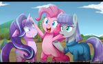  2017 blue_eyes boulder_(mlp) clothing cutie_mark dialogue english_text equine eyelashes female friendship_is_magic frown furgonomics hair happy highlights horn horse long_hair mammal maud_pie_(mlp) my_little_pony open_mouth pink_hair pinkie_pie_(mlp) pony purple_eyes purple_hair signature smile starlight_glimmer_(mlp) text the-butcher-x tree unicorn 
