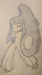  ambiguous_gender digisushi mawile monochrome nintendo pok&eacute;mon solo traditional_media_(artwork) video_games 