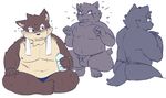  anthro bulge canine clothing fur male mammal multiple_images overweight sheeporwolf solo sweat underwear 