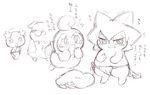  anthro blush chain clothed clothing cocotama embarrassed eyelashes featureless_limbs female fundoshi group hair half-closed_eyes himitsu_no_cocotama japanese_clothing japanese_text male monochrome motion_lines mukitetsu_(cocotama) open_mouth panties simple_background sketch sweat tako_ball tamagotchi tears text tokumaru_(cocotama) topless underwear violetchi white_background yurano_(cocotama) 