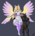  angel anthro big_breasts big_pussy bimbeaux bimbeaux_the_reborn_(character) black_fur blonde_hair breasts canine dalrus dalrus_plaguefang dalrus_plaguefang_(character) fur hair hand_on_waist invalid_tag mammal muscular nipples nude plaguefang pussy rogue tolarean_(artist) val&#039;kyr video_games warcraft were werewolf worgen 