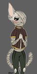  &lt;3 &lt;3_eyes anthro bandage clothed clothing feline hibarikatsuru male mammal simple_background solo standing 
