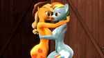  2017 3d_(artwork) anthro anthrofied applejack_(mlp) big_butt breasts butt digital_media_(artwork) duo earth_pony equine female female/female friendship_is_magic hair hands_behind_head hi_res horse jamespawson kissing mammal mane multicolored_mane my_little_pony nipples nude outside pegasus pony rainbow_dash_(mlp) rainbow_mane side_boob source_filmmaker standing tongue tongue_out two_tone_mane wings 