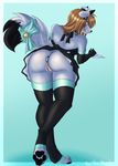  2017 anal anthro blush bottomless buttplug canine clitoris clothed clothing female fox fur hair hax-the-monster hi_res legwear lingerie mammal pawpads presenting presenting_pussy pussy sex_toy simple_background skirt smile socks solo thigh_highs thigh_socks upskirt 