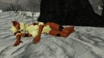  3d_(artwork) animated anthro arcanine butt digital_media_(artwork) garry&#039;s_mod nintendo pok&eacute;mon snow standing tree video_games 