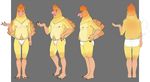  anthro avian bird bulge clothing looking_at_viewer male model_sheet nipples solo standing stickyfeathers underwear 
