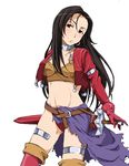  aira_(dq7) black_hair breasts dragon_quest dragon_quest_vii earrings gloves jewelry kageoi long_hair smile solo thighhighs 