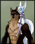  anthro canine clothed clothing duo eyewear female fennec fox fur glasses hair male mammal muscular nateday nude smile wide_hips 