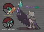  arrow decidueye feather_fingers fire fusion marowak nintendo pok&eacute;mon pokefusionman skull video_games 