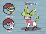  eeveelution fusion green_hair hair nintendo pok&eacute;mon pokefusionman pseudo_clothing quadruped sylveon tsareena video_games 