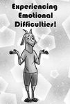  2017 anthro barefoot bluedouble caprine clothed clothing disney english_text eyes_closed goat greyscale horn male mammal monochrome reaction_image shrug smile standing technical_difficulties text zootopia 