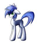  blue_hair equine fan_character green_eyes hair hooves horn mammal my_little_pony queenbloodysky simple_background smile solo standing unicorn white_background 